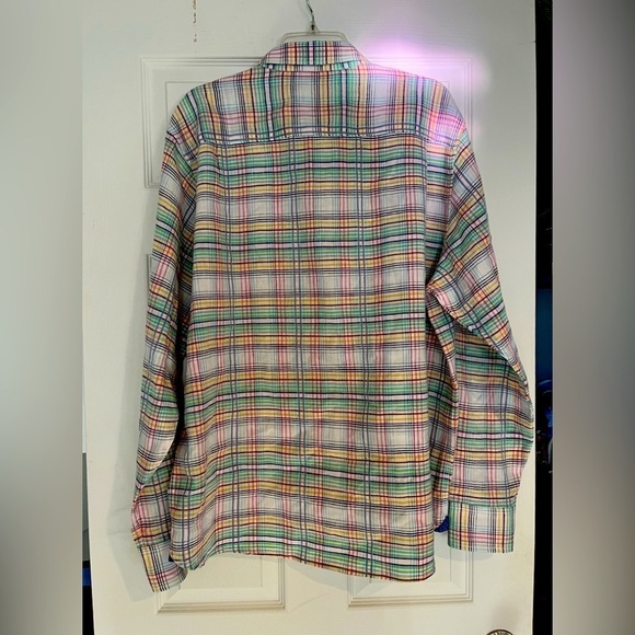 TOMMY BAHAMA linen long-sleeve shirt in pastel plaid - Picture 4 of 4